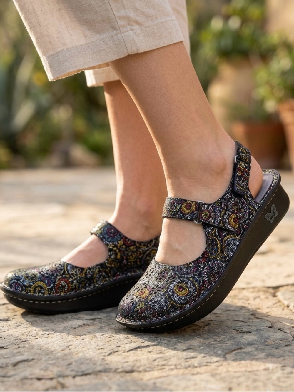 Alegria Jemma Mary Jane Spiro Comfort Shoes Multicolor Mosaic Size 36 -US 6